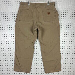 Carhartt Carpenter Pants 36x29 Khaki Tan B151 Baggy Distressed Faded‎ Work Wear